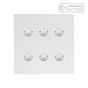 Soho Lighting White Metal 6 Gang 6A Push Button Dimmer Switch