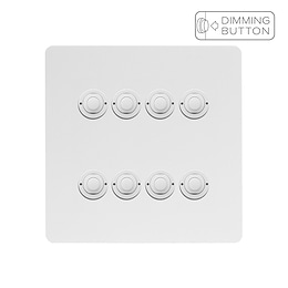 Soho Lighting White Metal 8 Gang 6A Push Button Dimmer Switch