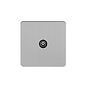 Soho Lighting Brushed Chrome Flat Plate 1 Gang TV Socket Blk Ins Screwless