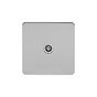 Soho Lighting Brushed Chrome Flat Plate 1 Gang TV Socket Wht Ins Screwless