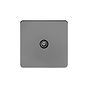 Soho Lighting Black Nickel Flat Plate 1 Gang TV Socket Blk Ins Screwless