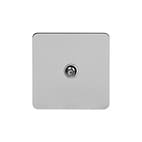 Soho Lighting Brushed Chrome Flat Plate 1 Gang Satellite Socket Wht Ins Screwless