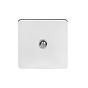 Soho Lighting Polished Chrome Flat Plate 1 Gang Satellite Socket Wht Ins Screwless