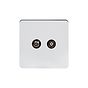 Soho Lighting Polished Chrome Flat Plate TV+ Satellite Socket Blk Ins Screwless