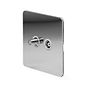 Soho Lighting Polished Chrome Flat Plate TV+ Satellite Socket Wht Ins Screwless