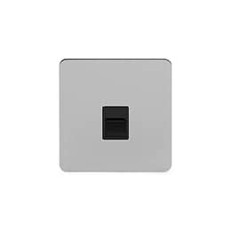 Soho Lighting Brushed Chrome Flat Plate 1 Gang Tel Master Socket