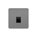 Soho Lighting Black Nickel Flat Plate 1 Gang Tel Master Socket