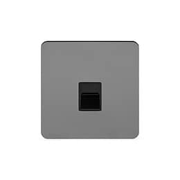 Soho Lighting Black Nickel Flat Plate 1 Gang Tel Master Socket