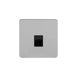 Soho Lighting Brushed Chrome Flat Plate 1 Gang Tel Secondary Socket