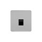 Soho Lighting Brushed Chrome Flat Plate 1 Gang Tel Secondary Socket