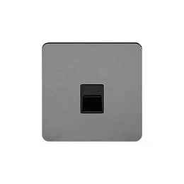 Soho Lighting Black Nickel Flat Plate 1 Gang Tel Secondary Socket