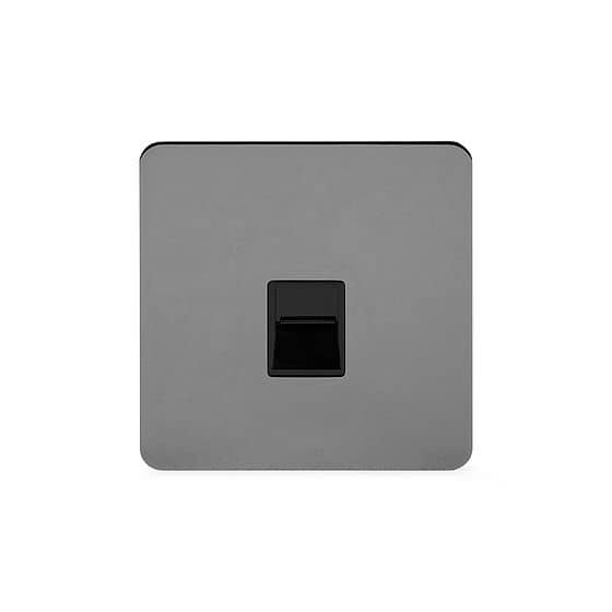 Soho Lighting Black Nickel Flat Plate 1 Gang Tel Secondary Socket