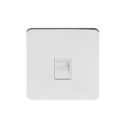 Soho Lighting Polished Chrome Flat Plate 1 Gang Tel Secondary Socket