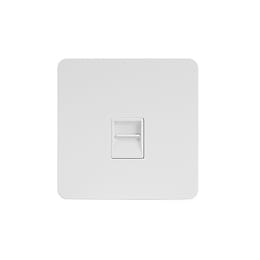 Soho Lighting White Metal Flat Plate 1 Gang Tel Secondary Socket