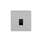 Soho Lighting Brushed Chrome Flat Plate 1 Gang Data Socket RJ45 Cat5 Blk Ins Screwless