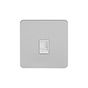 Soho Lighting Brushed Chrome Flat Plate 1 Gang Data Socket RJ45 Cat5 Wht Ins Screwless