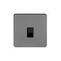 Soho Lighting Black Nickel Flat Plate 1 Gang Data Socket RJ45 Cat5 Blk Ins Screwless