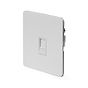 Soho Lighting White Metal Flat Plate 1 Gang Data Socket RJ45 Ethernet Cat5/Cat6 Wht Ins Screwless