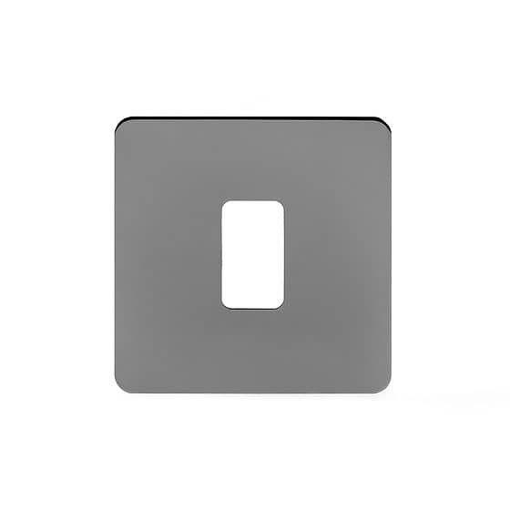 Soho Lighting Black Nickel Flat Plate 1 Gang Grid Switch Plate Screwless