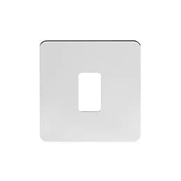 Soho Lighting Polished Chrome Flat Plate 1 Gang Grid Plate Screwless