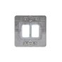 Soho Lighting White Metal Flat Plate 2 Gang RM Rectangular Module Grid Switch Plate