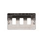 Soho Lighting Brushed Chrome Flat Plate 3 Gang RM Rectangular Module Grid Switch Plate