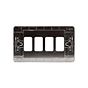 Soho Lighting Brushed Chrome Flat Plate 4 Gang RM Rectangular Module Grid Switch Plate