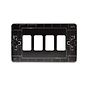 Soho Lighting Black Nickel Flat Plate 4 Gang RM Rectangular Module Grid Switch Plate