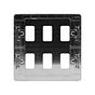 Soho Lighting Brushed Chrome Flat Plate 6 Gang RM Rectangular Module Grid Switch Plate