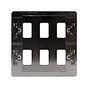 Soho Lighting Black Nickel Flat Plate 6 Gang RM Rectangular Module Grid Switch Plate