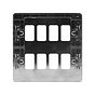 Soho Lighting Brushed Chrome Flat Plate 8 Gang RM Rectangular Module Grid Switch Plate