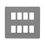 Soho Lighting Black Nickel Flat Plate 8 Gang Grid Switch Plate Screwless