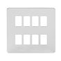 Soho Lighting Polished Chrome Flat Plate 8 Gang Grid Plate Screwless