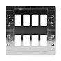 Soho Lighting Polished Chrome Flat Plate 8 Gang RM Rectangular Module Grid Switch Plate