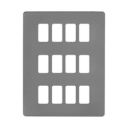 Soho Lighting Black Nickel Flat Plate 12 Gang RM Rectangular Module Grid Switch Plate