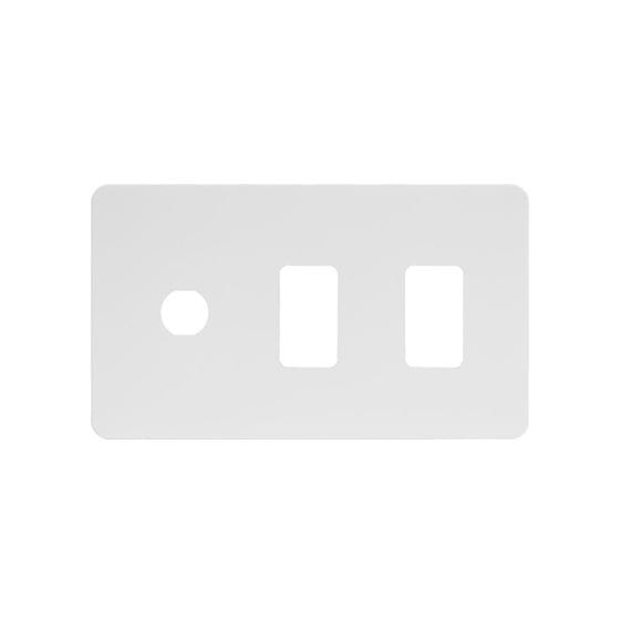 Soho Lighting White Metal Flat Plate 3 Gang 2RM+1CM Dual Module Grid Switch Plate