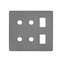 Soho Lighting Black Nickel Flat Plate 6 Gang 2RM+4CM Dual Module Grid Switch Plate