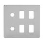 Soho Lighting Brushed Chrome Flat Plate 6 Gang 4RM+2CM Dual Module Grid Switch Plate