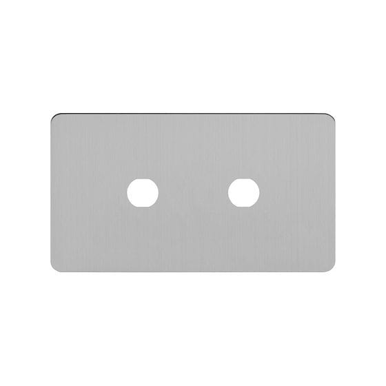 Soho Lighting Brushed Chrome Flat Plate 2 Gang (Lg Plt) CM Circular Module Grid Switch Plate