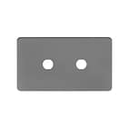 Soho Lighting Black Nickel Flat Plate 2 Gang (Lg Plt) CM Circular Module Grid Switch Plate