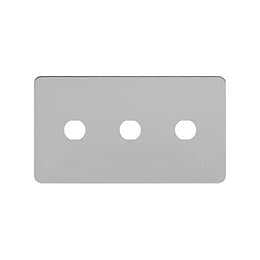 Soho Lighting Brushed Chrome Flat Plate 3 Gang CM Circular Module Grid Switch Plate