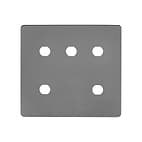 Soho Lighting Black Nickel Flat Plate 5 Gang CM Circular Module Grid Switch Plate