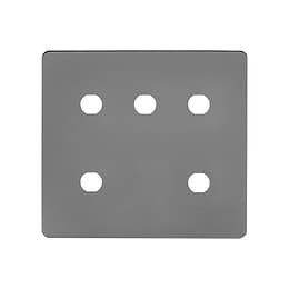 Soho Lighting Black Nickel Flat Plate 5 Gang CM Circular Module Grid Switch Plate