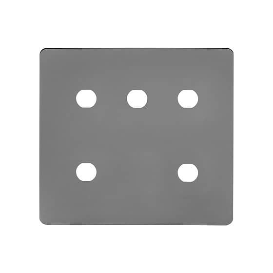 Soho Lighting Black Nickel Flat Plate 5 Gang CM Circular Module Grid Switch Plate