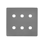 Soho Lighting Black Nickel Flat Plate 6 Gang CM Circular Module Grid Switch Plate