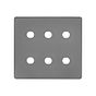 Soho Lighting Black Nickel Flat Plate 6 Gang CM Circular Module Grid Switch Plate