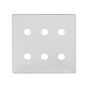 Soho Lighting Polished Chrome Flat Plate 6 Gang CM Circular Module Grid Switch Plate