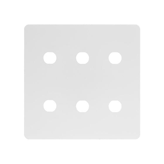 Soho Lighting White Metal Flat Plate 6 Gang CM Circular Module Grid Switch Plate