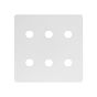 Soho Lighting White Metal Flat Plate 6 Gang CM Circular Module Grid Switch Plate