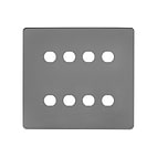 Soho Lighting Black Nickel Flat Plate 8 Gang CM Circular Module Grid Switch Plate